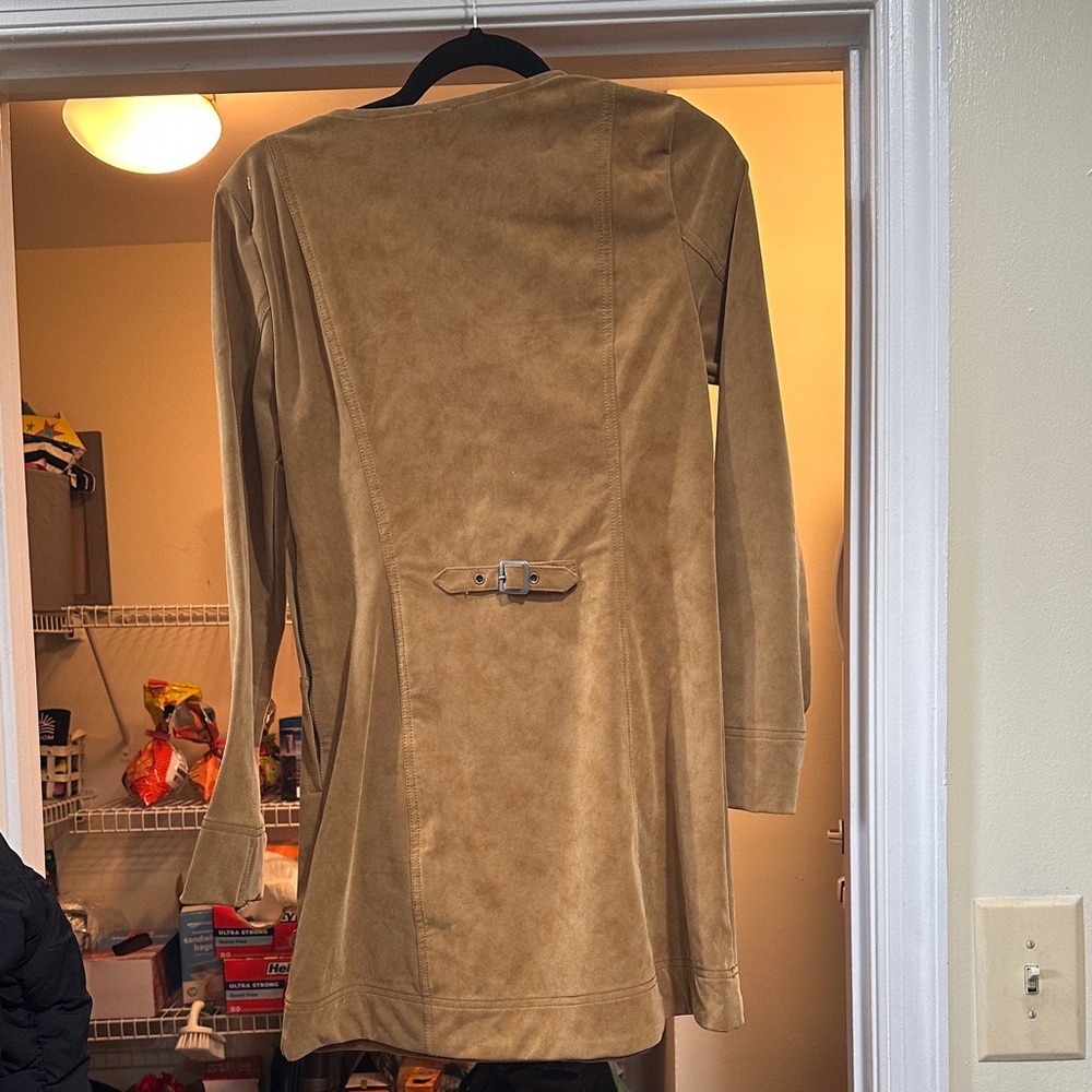 Free People Bradley Suede Tan Mini Dress - Size XS - Picture 5 of 9